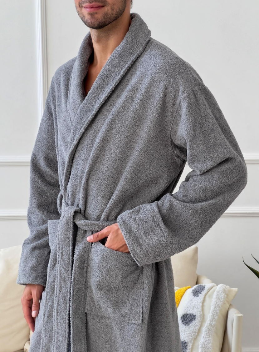 Cotton Grey Bathrobe
