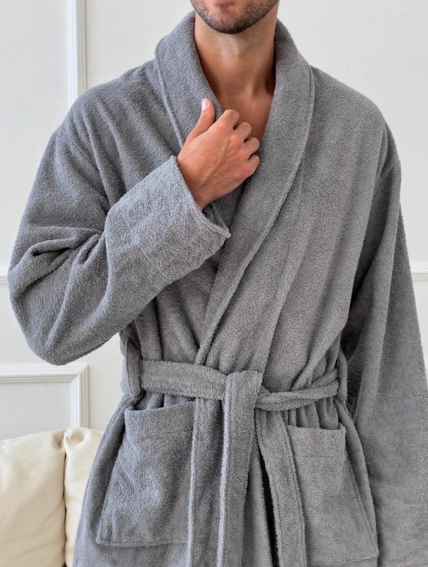 Cotton Grey Bathrobe