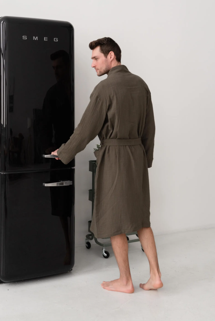 Muslin Bathrobe with Belt & Pockets
