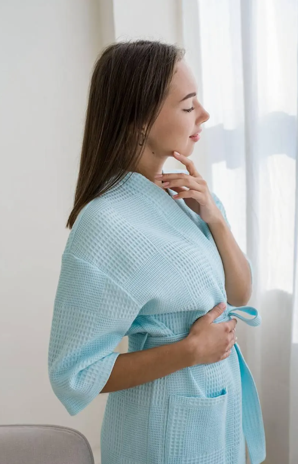 Waffle Mint Bathrobe