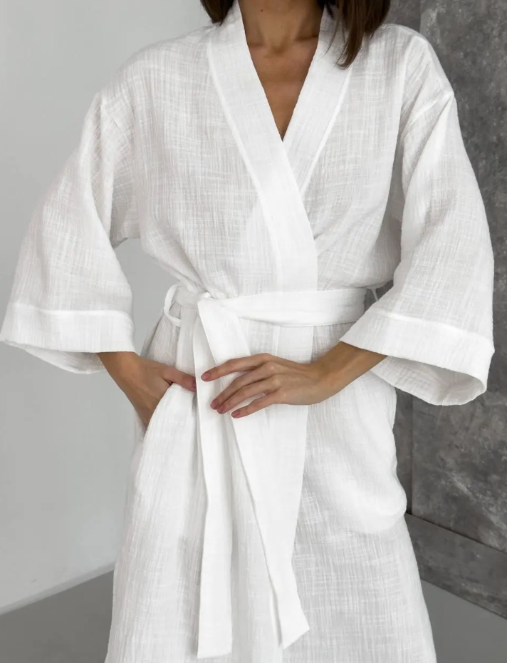 Lightweight White Muslin Beach Cover-Up