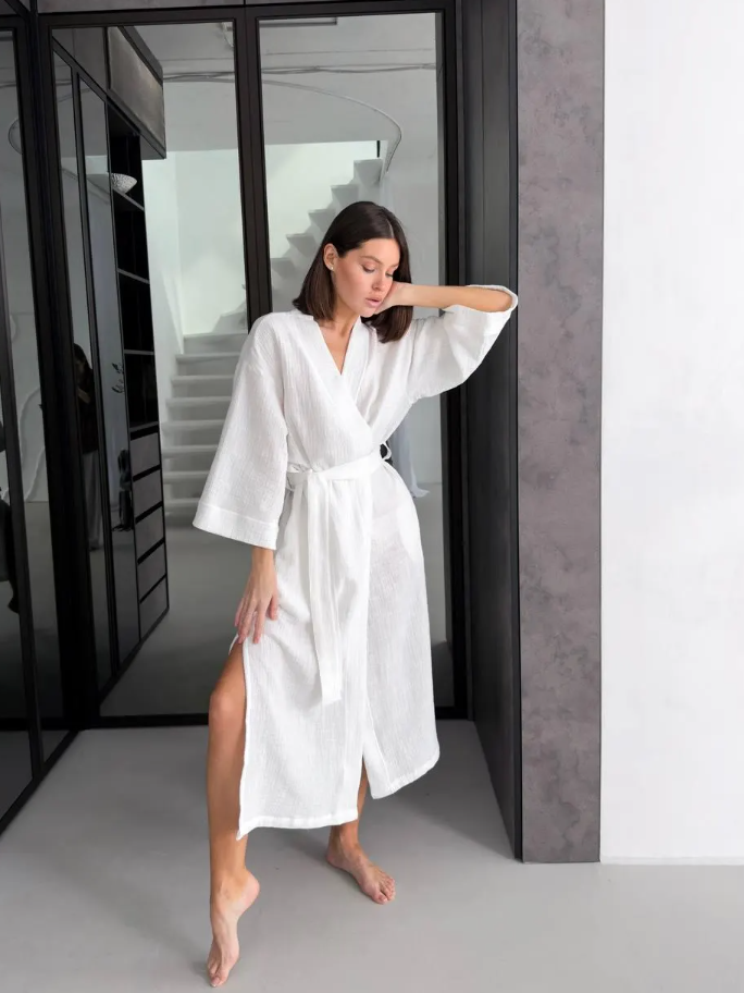 Lightweight White Muslin Beach Cover-Up