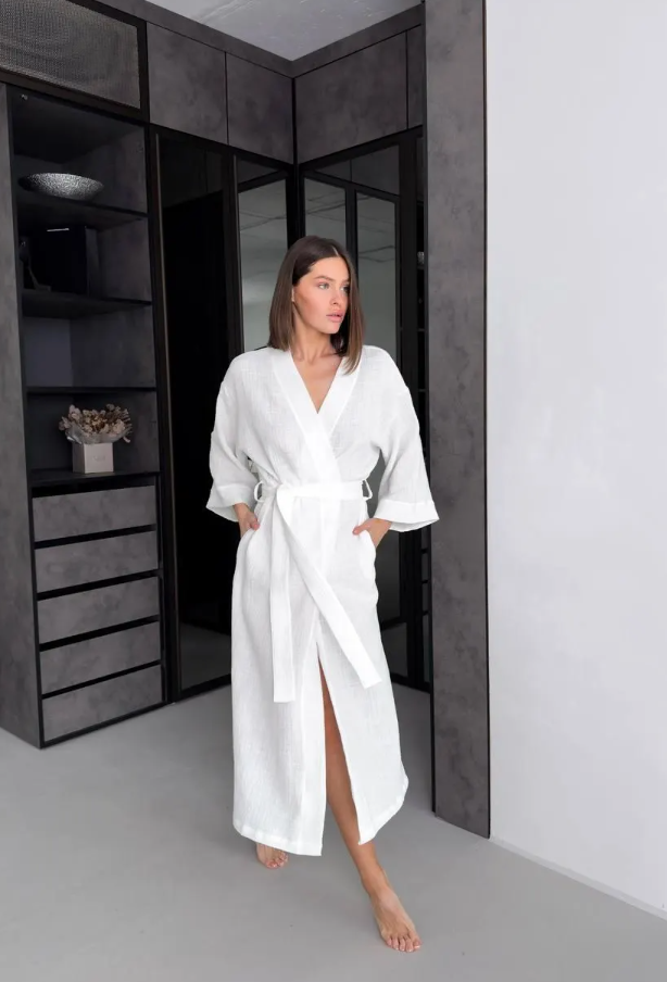 Lightweight White Muslin Beach Cover-Up
