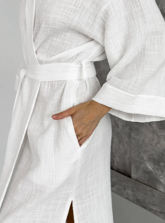 Lightweight White Muslin Beach Cover-Up