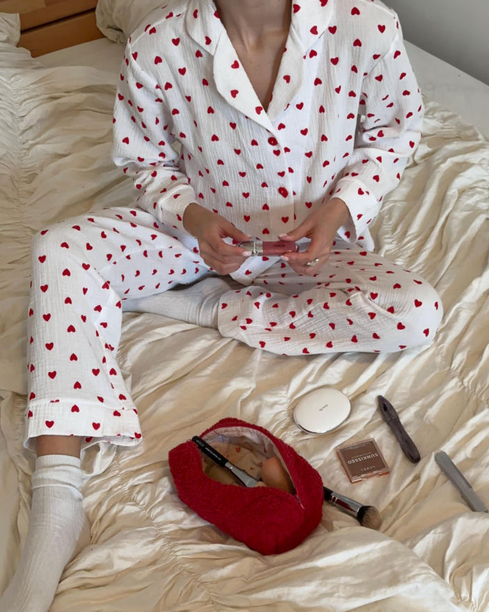 Muslin Pajama Set with Hearts