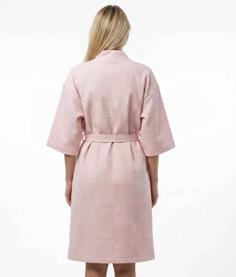 Powder Pink Waffle Robe