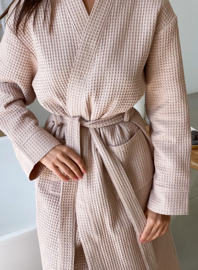 Beige Waffle Robe