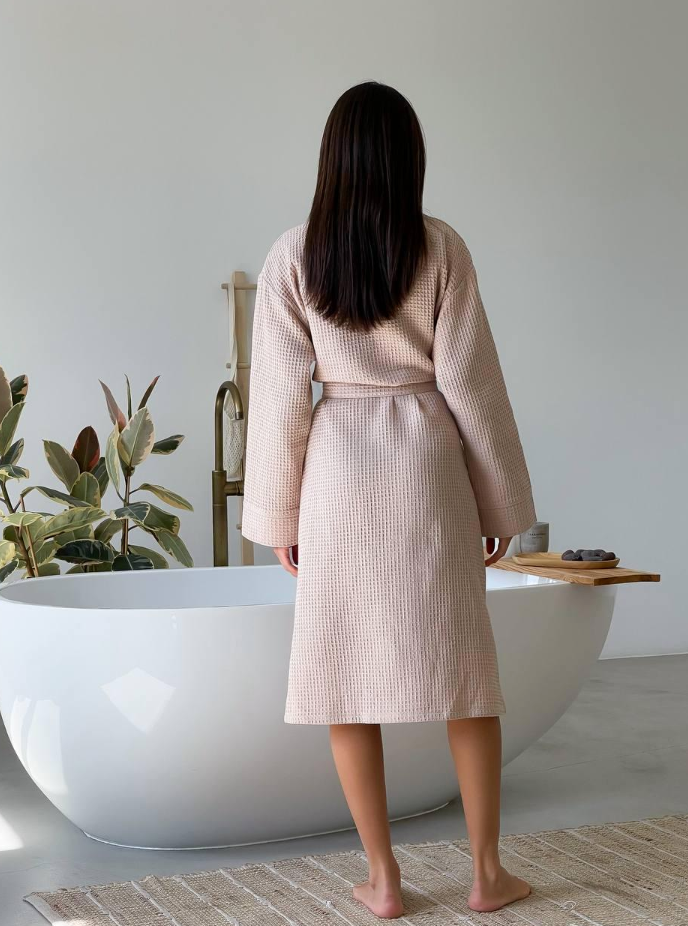 Beige Waffle Robe