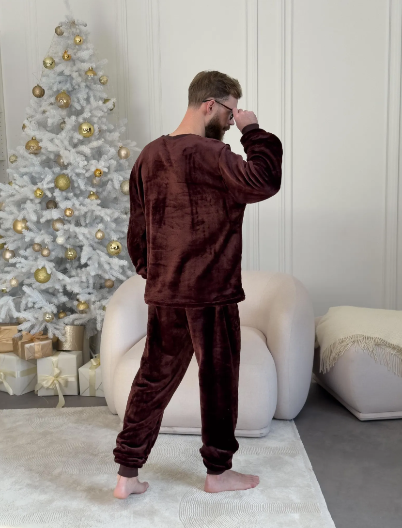Men’s Brown Velsoft Pajama Set