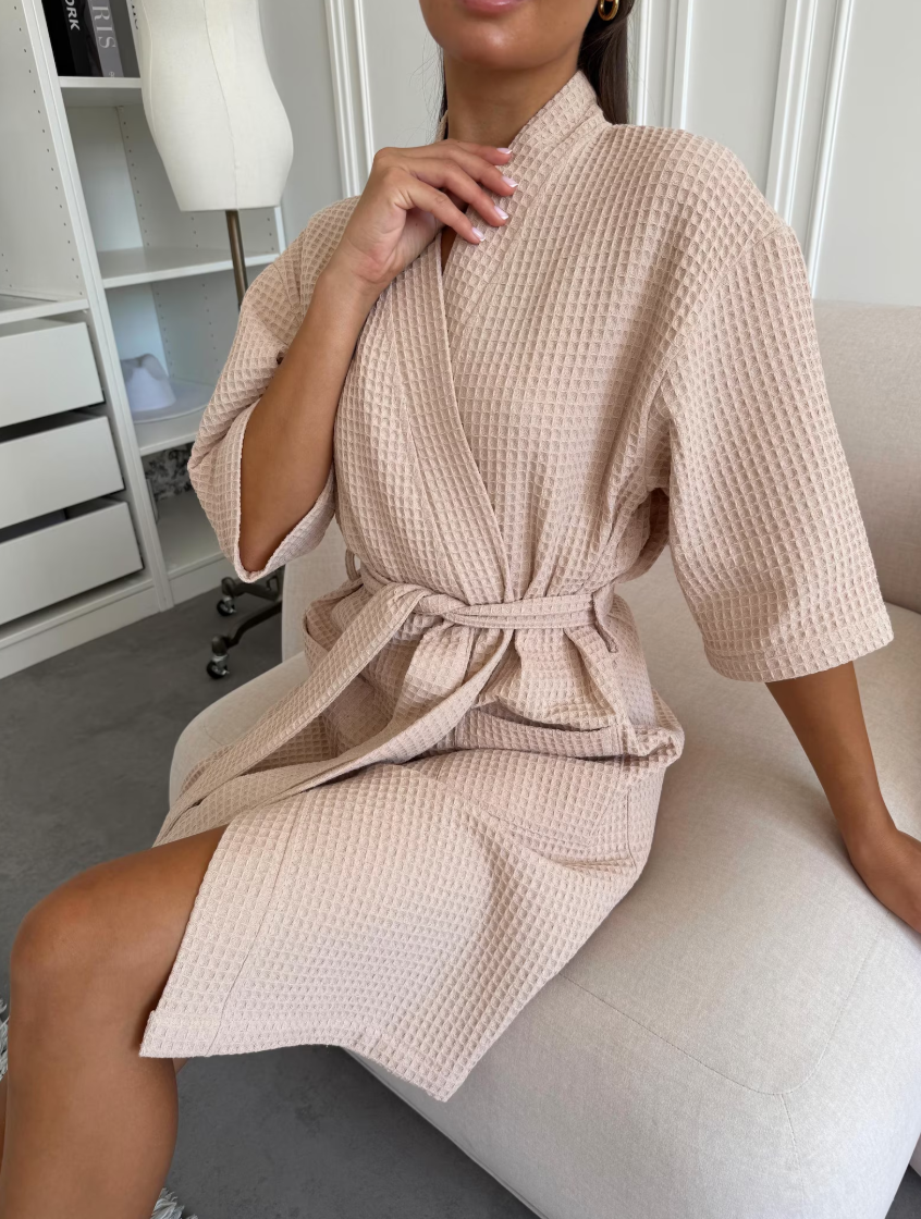 Gift Box: Waffle Cotton Robe & Towel