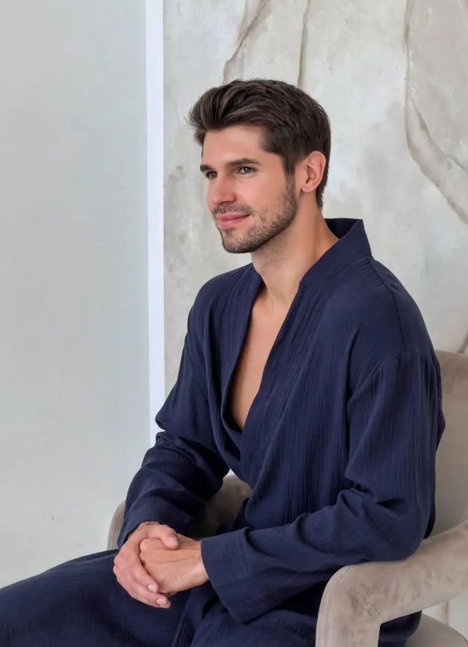 Muslin Robe with Pockets