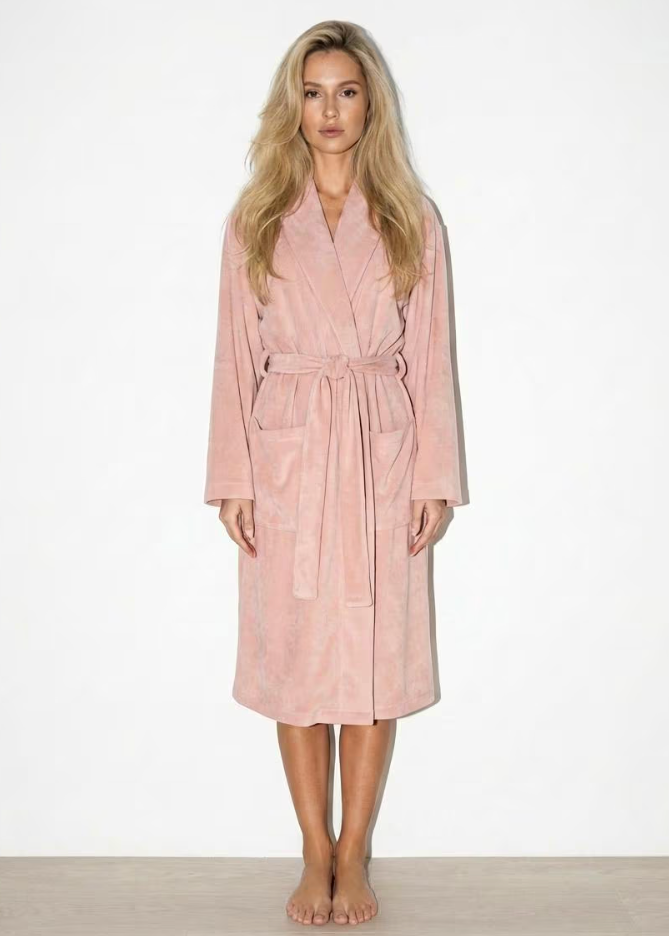 Peach Velour Robe