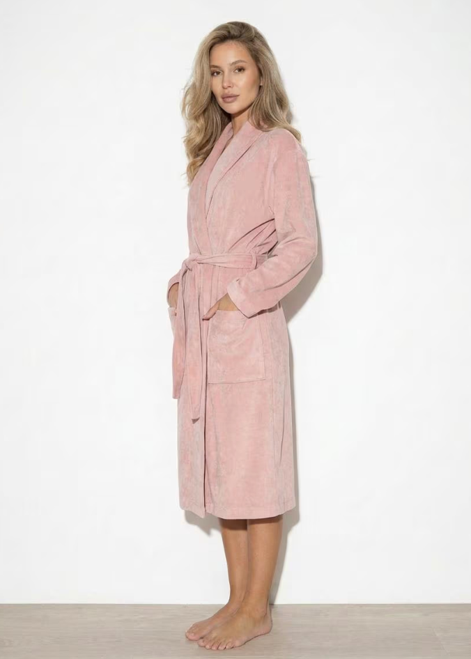 Peach Velour Robe