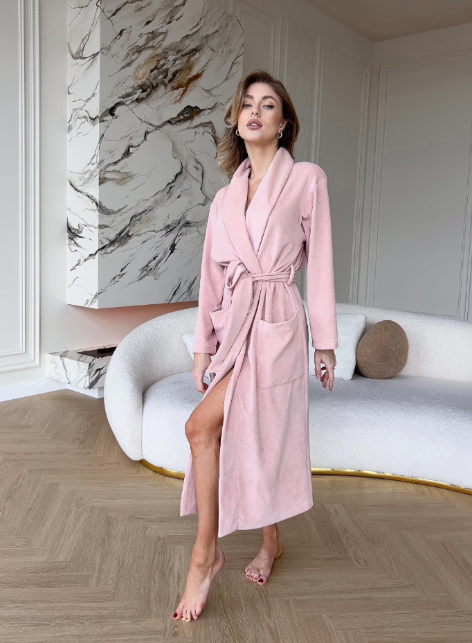 Peach Velour Robe