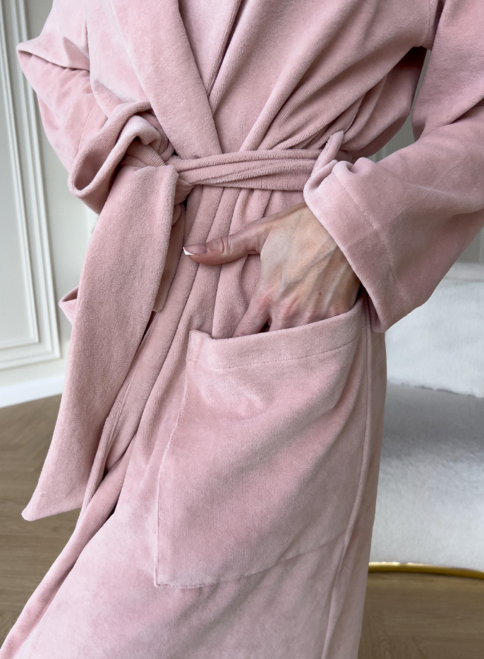 Peach Velour Robe