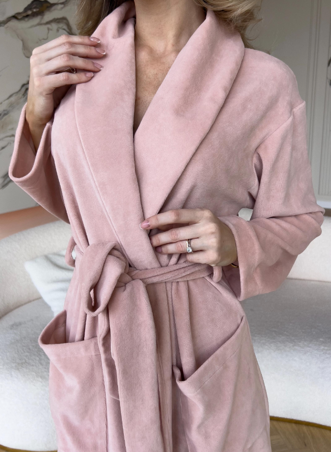 Peach Velour Robe