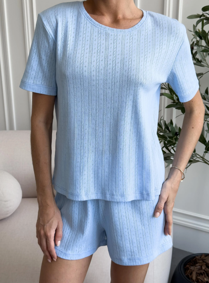 Blue Set Robe & Pajama Set