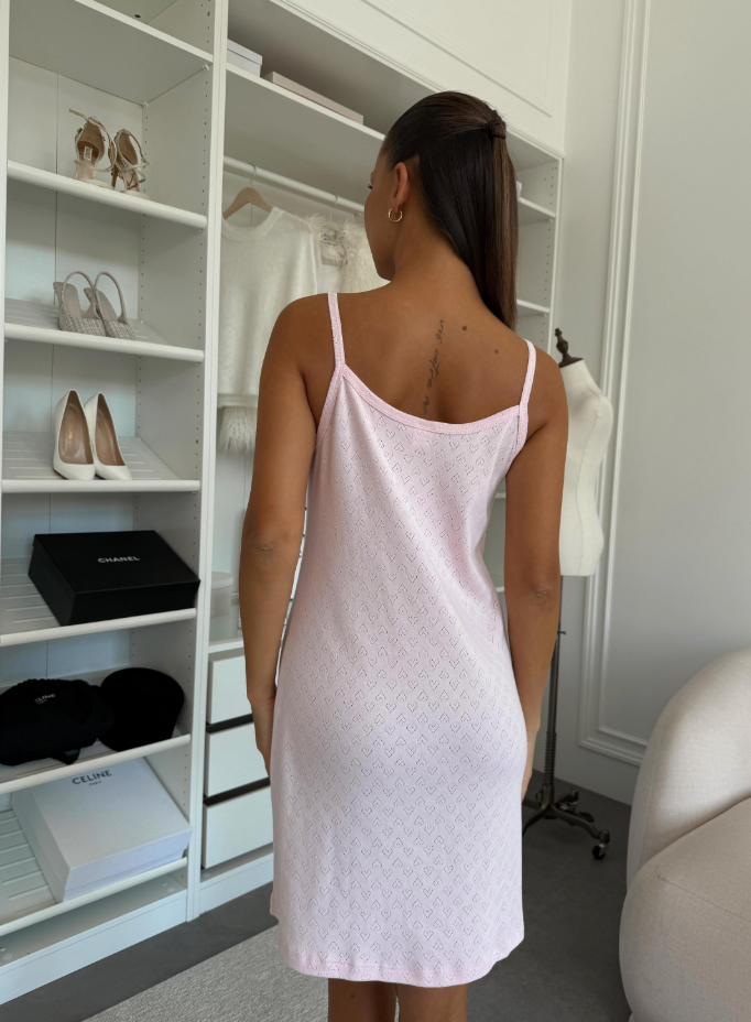 Pink Nightgown with Straps