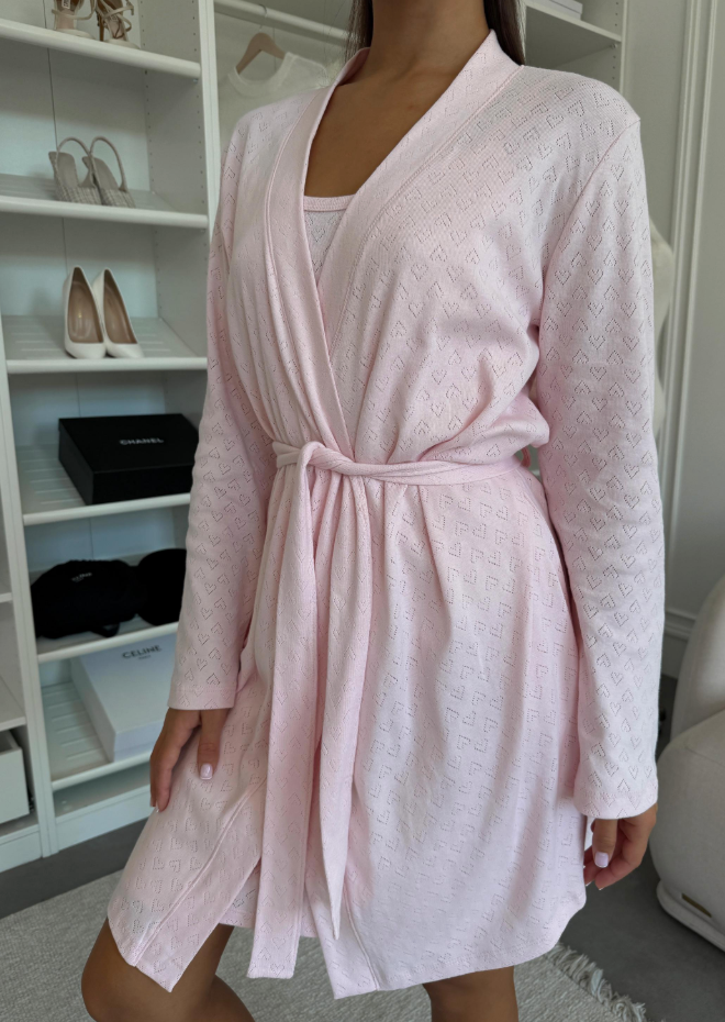 Pink Heart Cami Dress & Robe