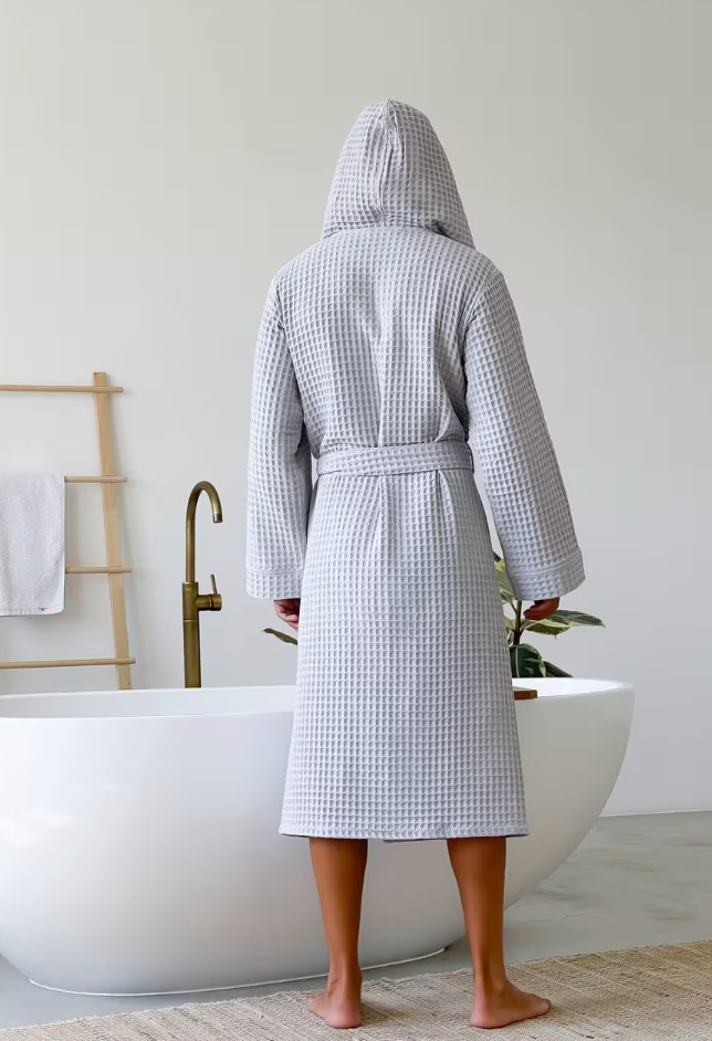 Waffle Hooded Bathrobe