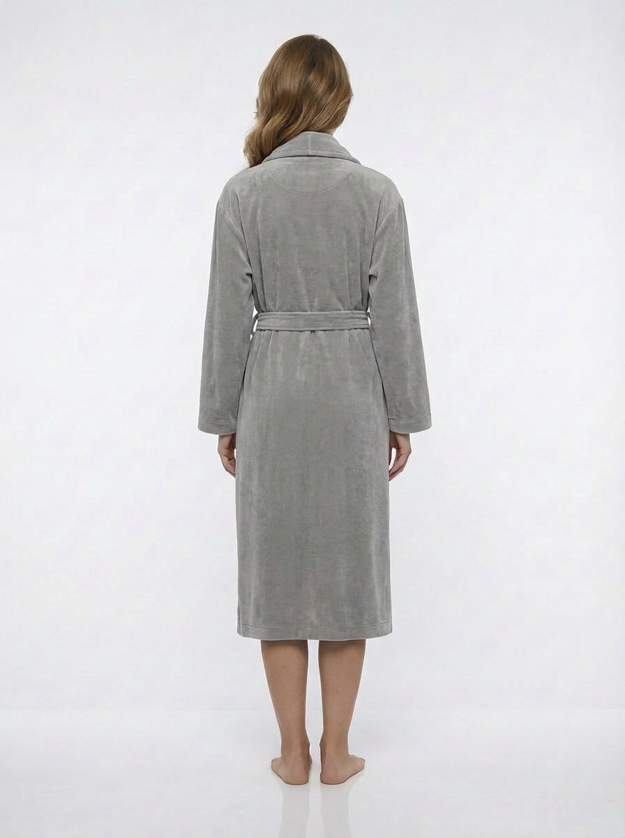 Grey Velour Robe