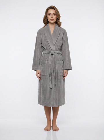 Grey Velour Robe