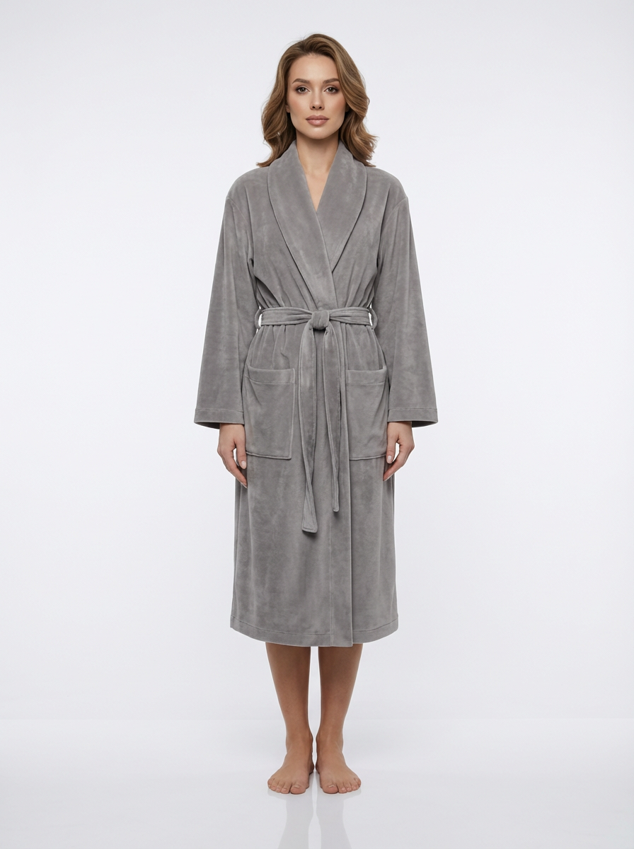 Grey Velour Robe