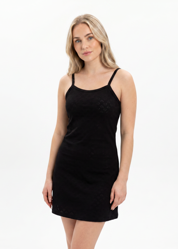 Rose Amour Black Cotton Nightgown