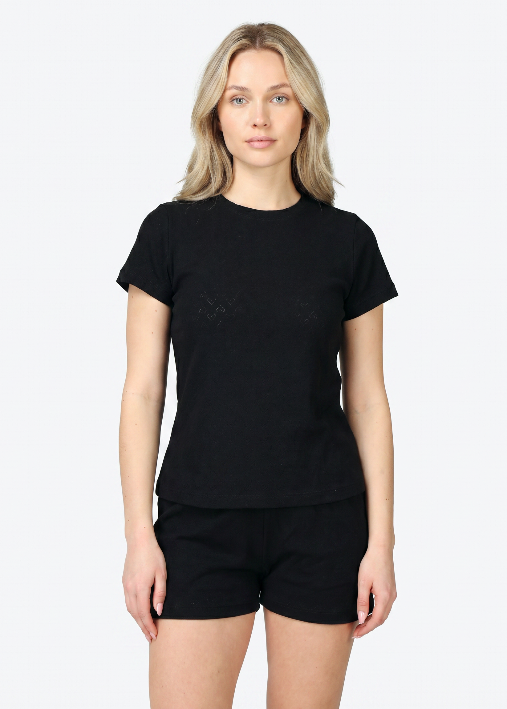 Rose Amour Black Cotton Pajama Set