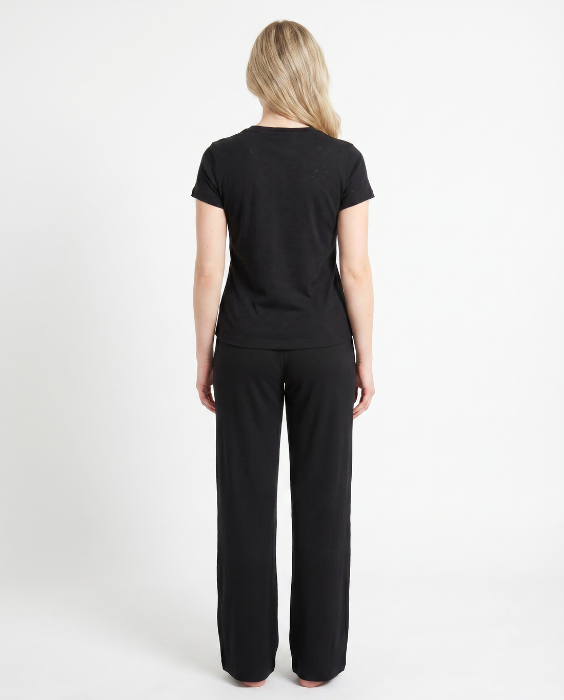 Rose Amour Black Cotton Pajama Set