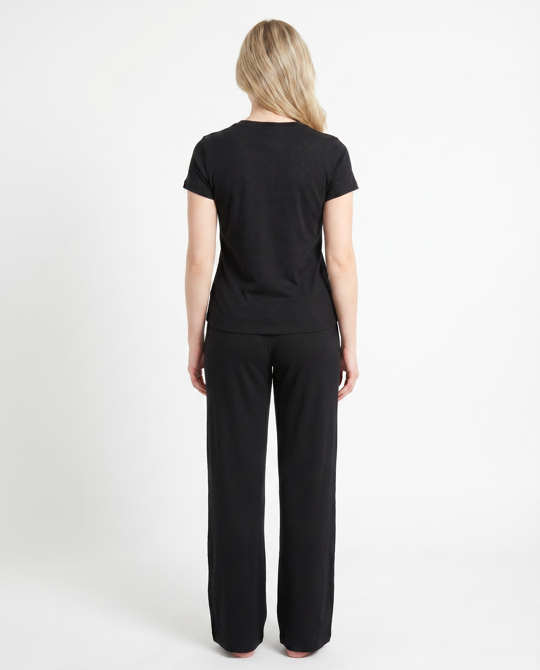 Rose Amour Black Cotton Pajama Set