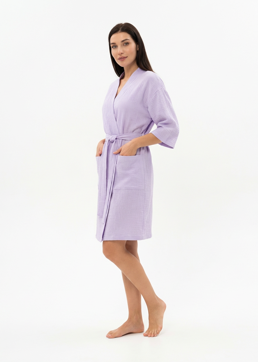 Lavender Muslin Kimono Robe