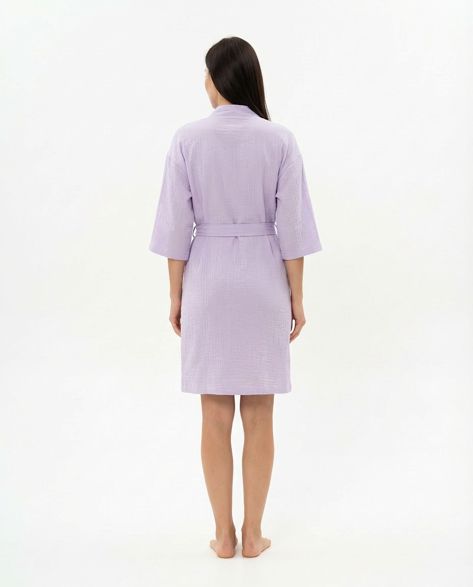 Lavender Muslin Kimono Robe