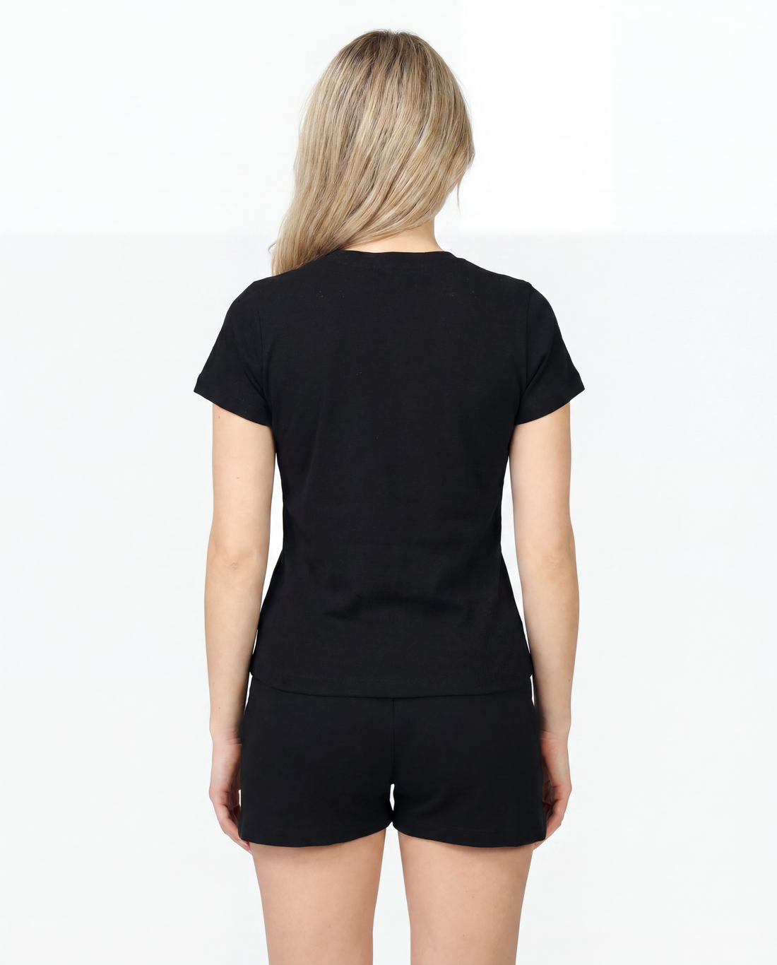 Rose Amour Black Cotton Pajama Set