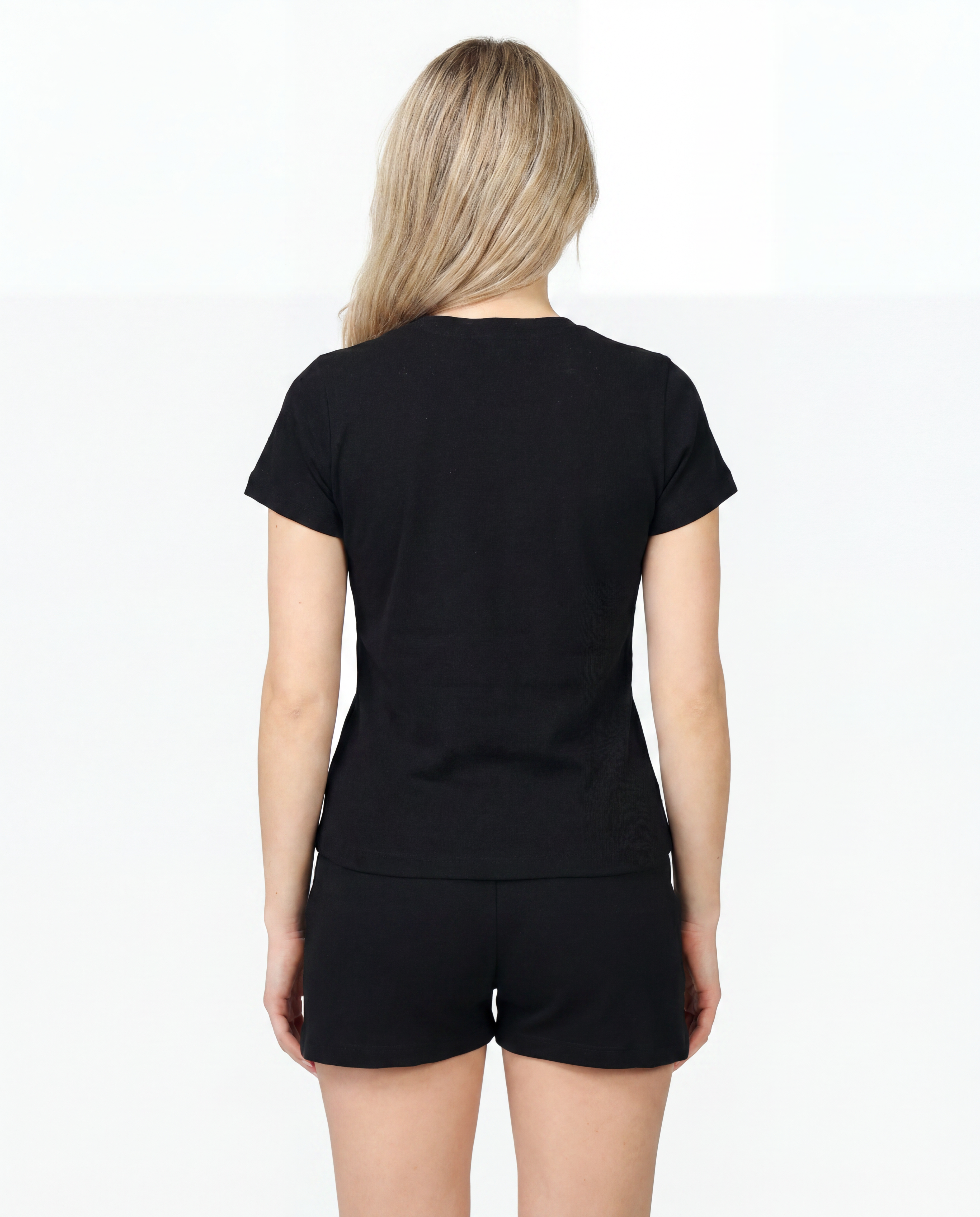 Rose Amour Black Cotton Pajama Set