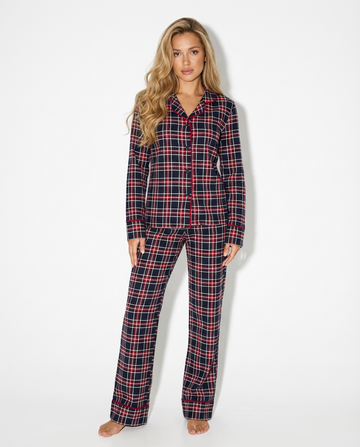 Women’s Pajama Set – Button-Up Shirt & Pants