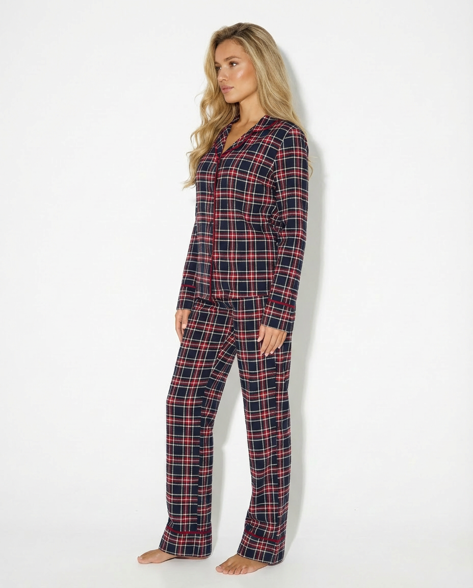 Women’s Pajama Set – Button-Up Shirt & Pants