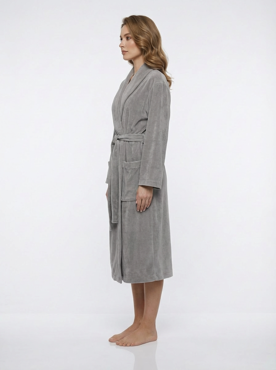 Grey Velour Robe