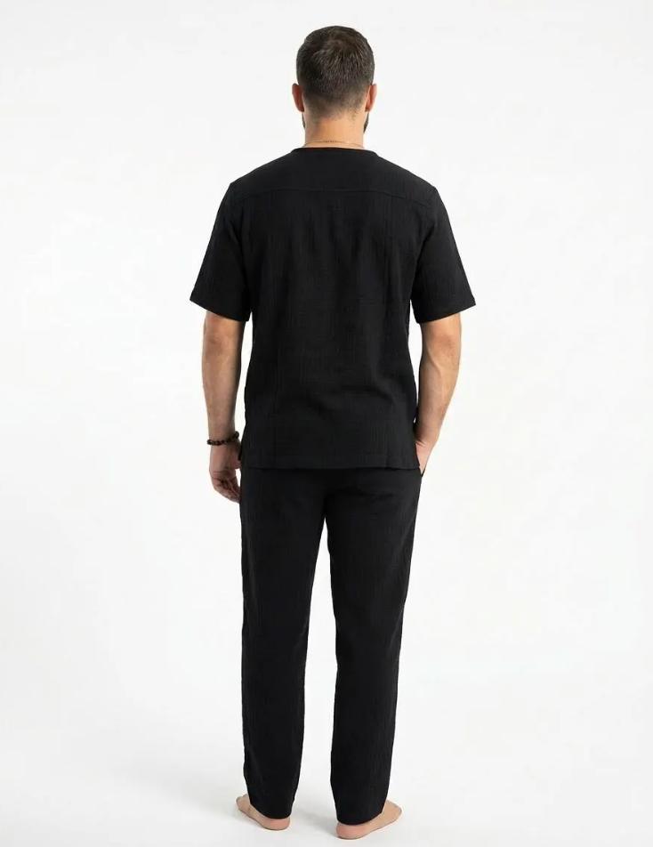 Black Muslin Pajama Set