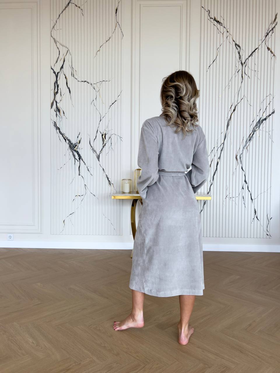Grey Velour Robe
