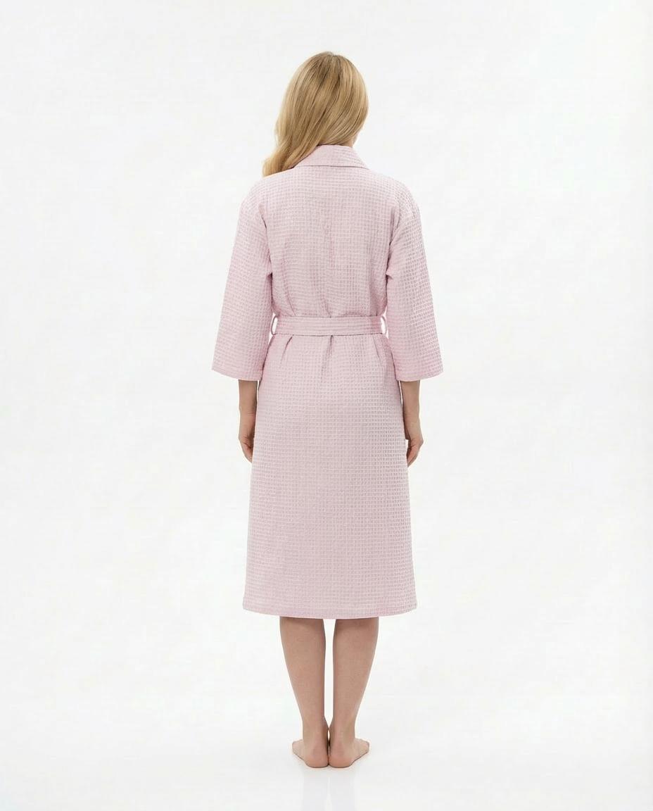 Pink Waffle Cotton Robe
