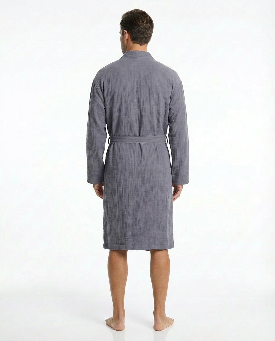 Grey Muslin Cotton Robe
