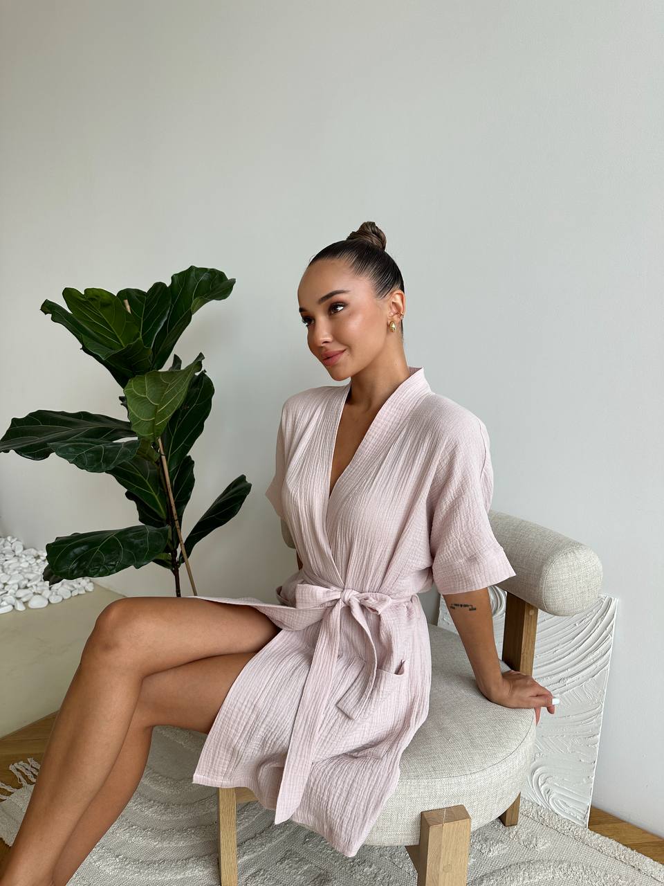 Muslin Robe with Pockets