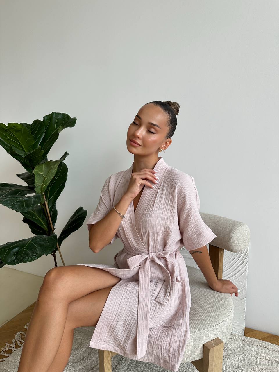 Muslin Robe with Pockets