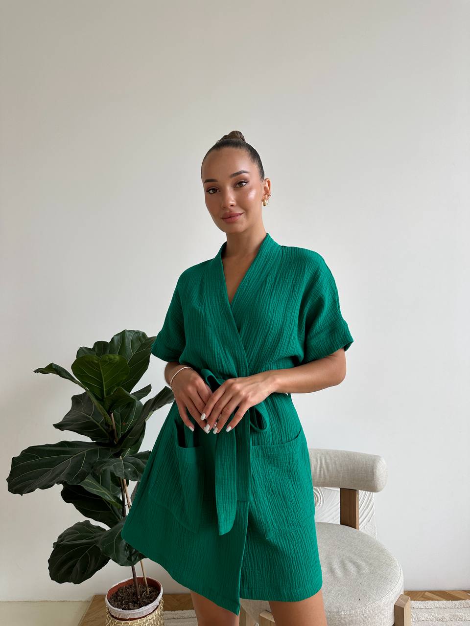Muslin Robe with Pockets