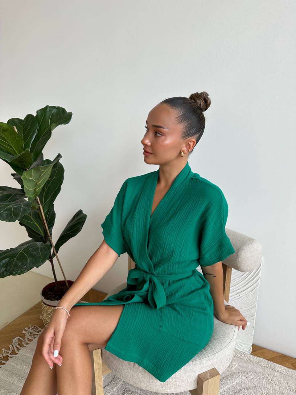 Muslin Robe with Pockets