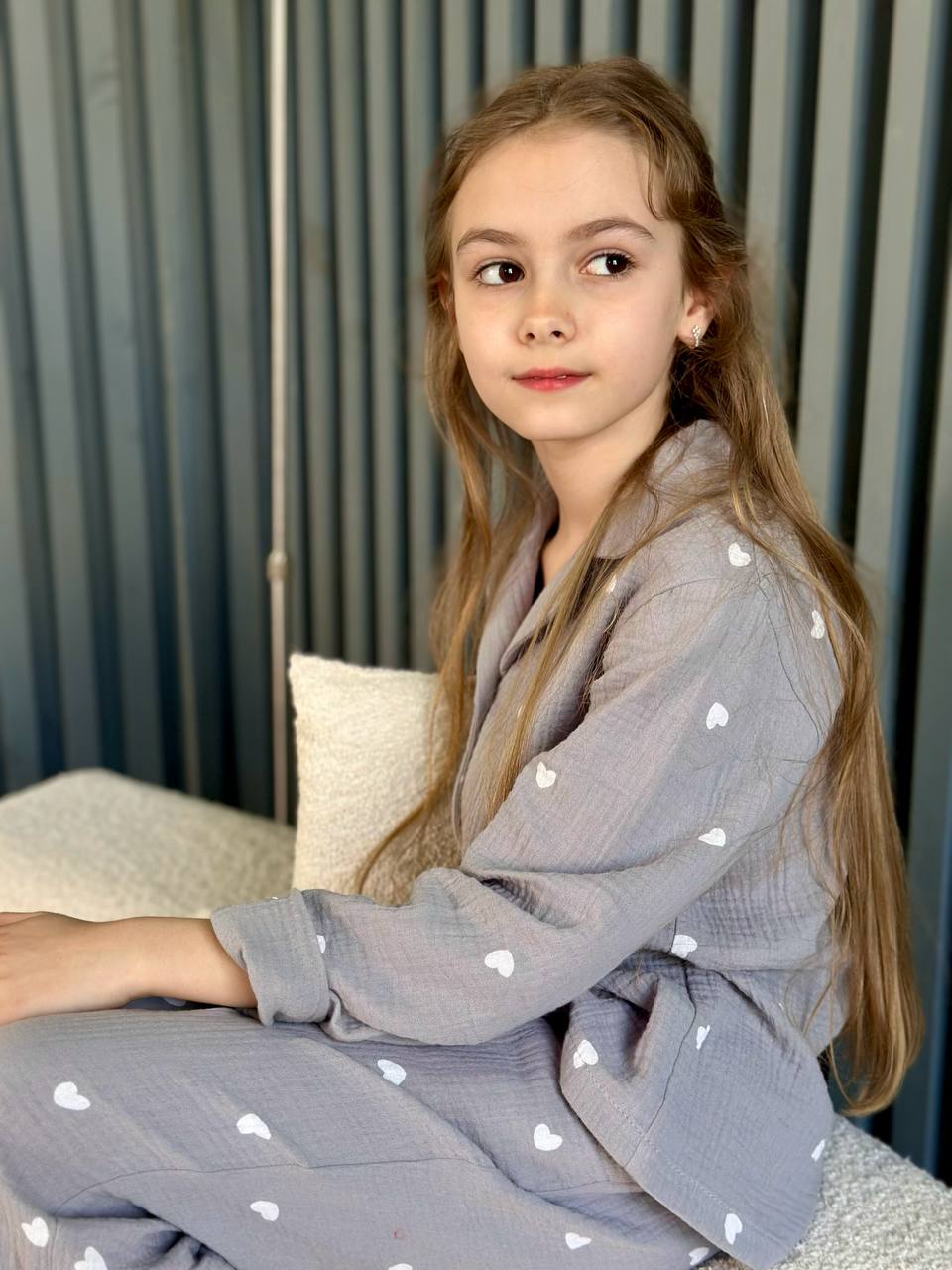 Mom & Daughter Matching Pajama Set –  Heart Print Muslin