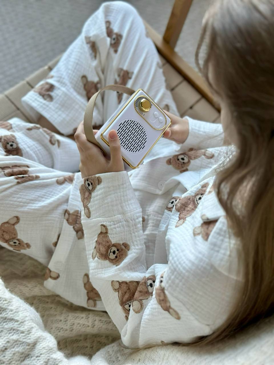 Teddy Muslin Pajamas – Mommy & Me Cotton Pajama Sets