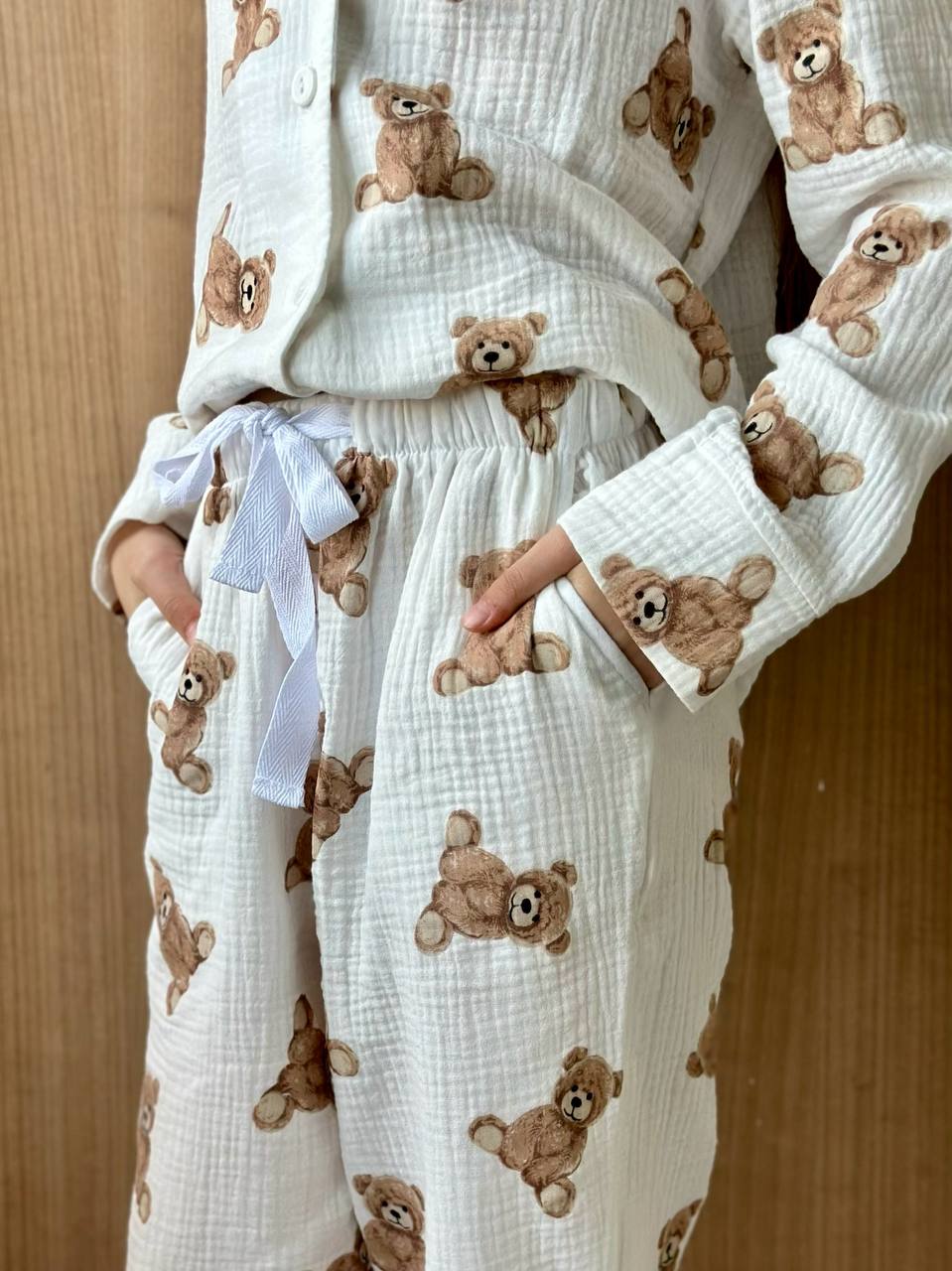 Teddy Muslin Pajamas – Mommy & Me Cotton Pajama Sets