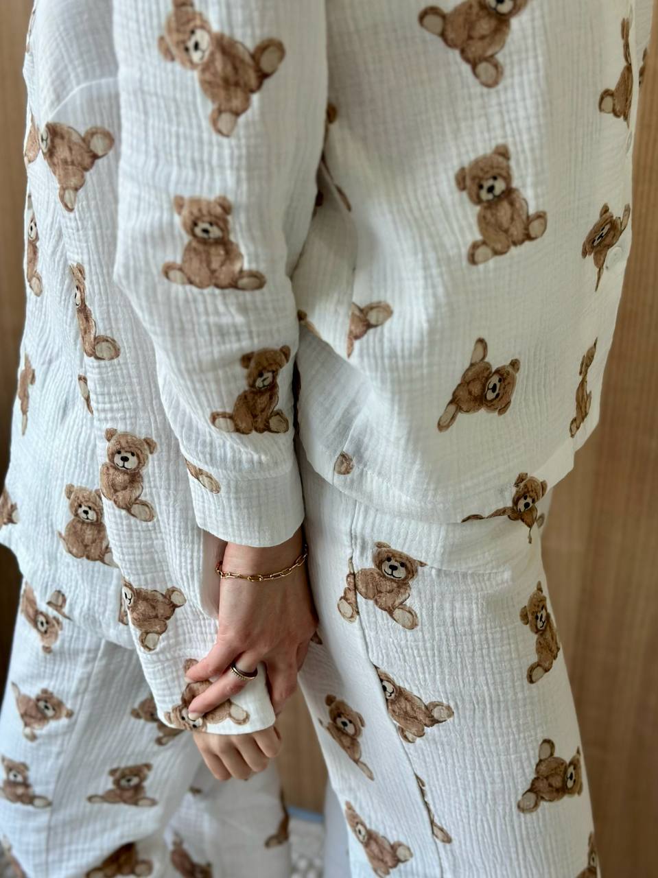 Teddy Muslin Pajamas – Mommy & Me Cotton Pajama Sets